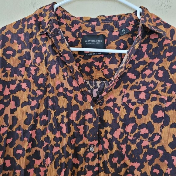 Scotch & Soda Field Womens Shirt Size Small Animal Print Lightweight Collared - Picture 5 of 6
